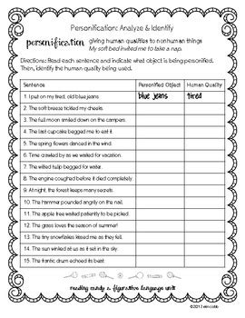 Choose any poems or literature examples you want for this scavenger hunt as long as there are plenty of examples for your kiddos to find. . Fun figurative language activities middle school